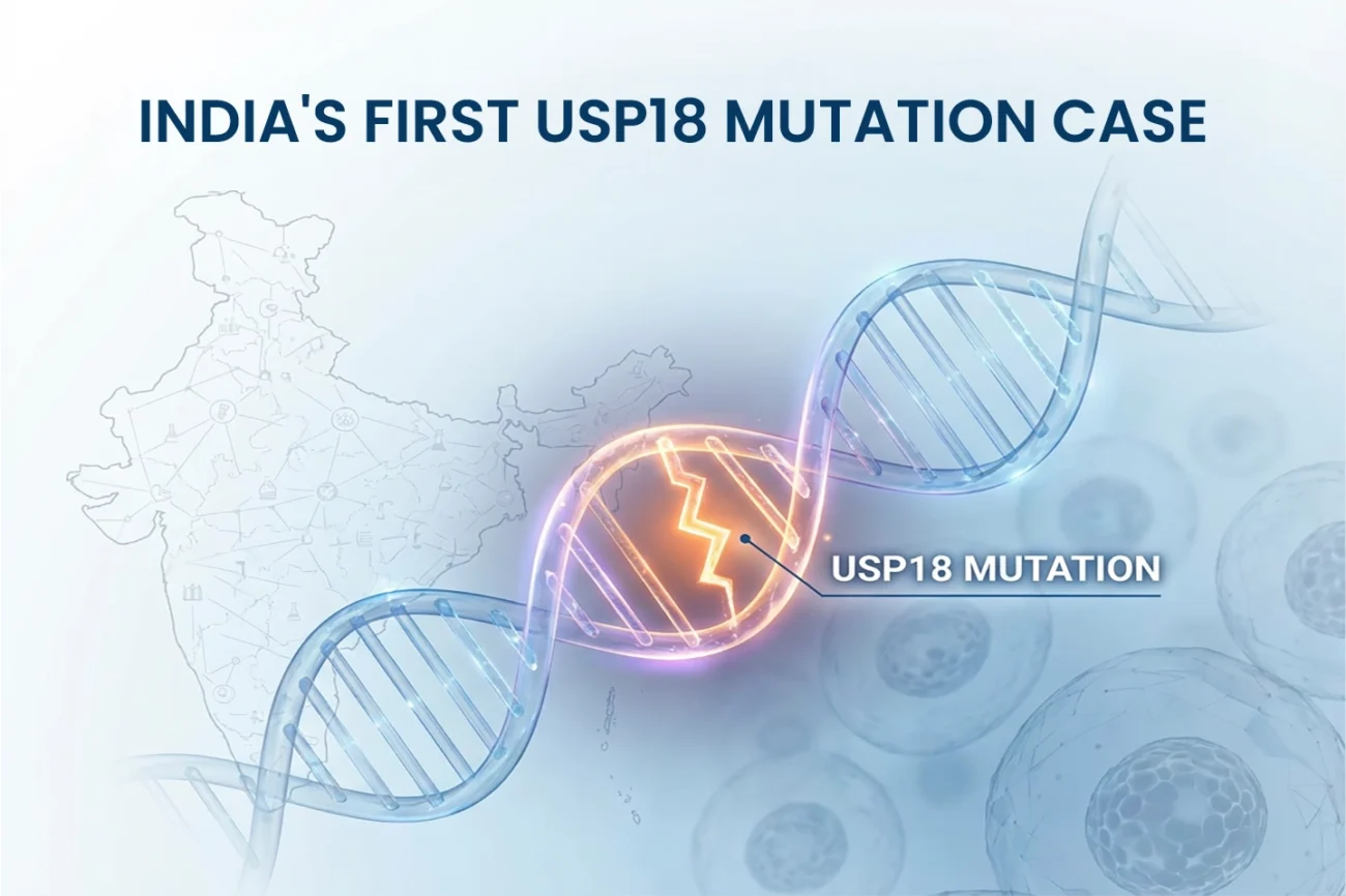 An image of a DNA with usp18 mutation